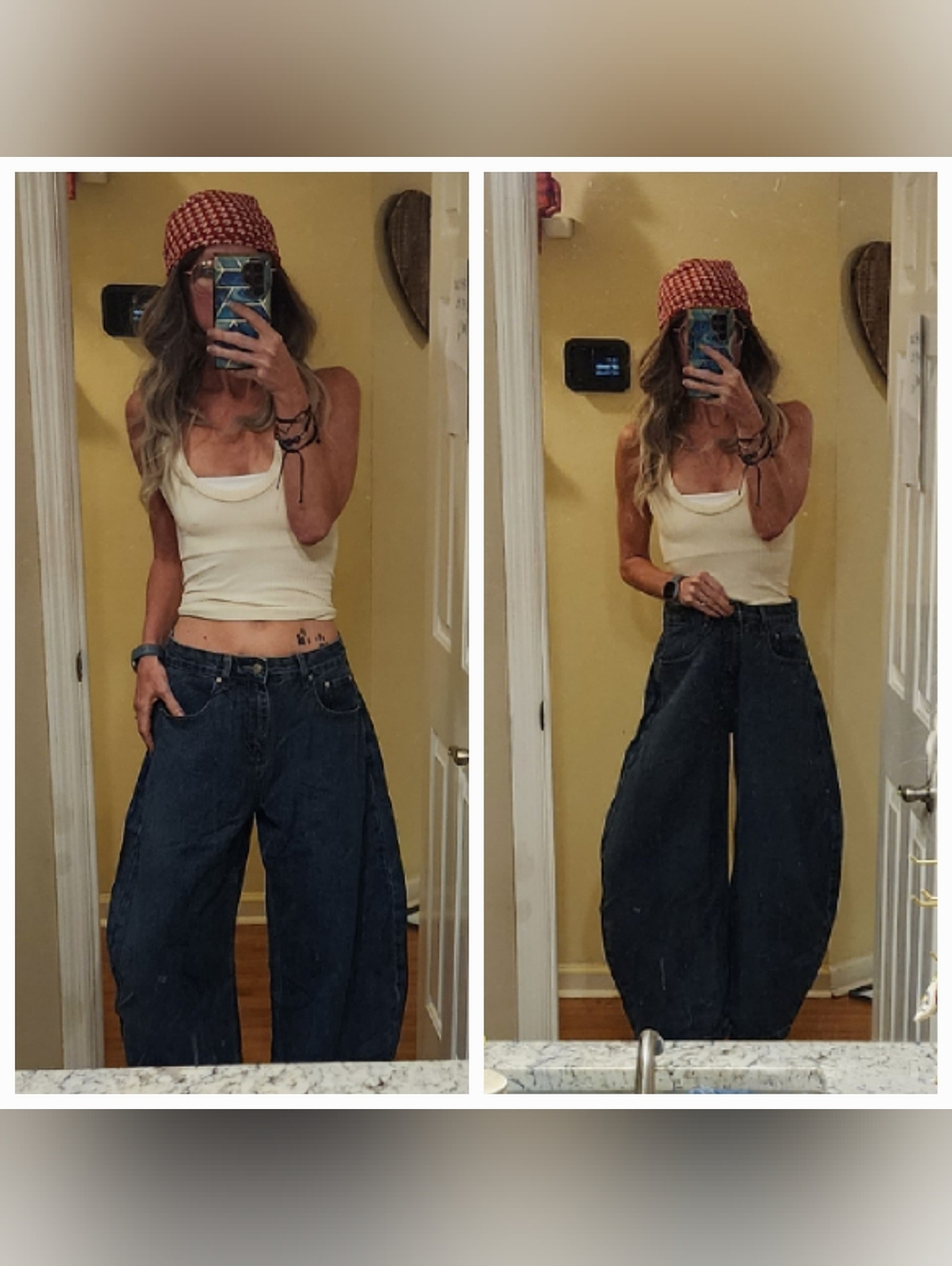 Extreme Barrel Horseshoe Wide Leg Jeans